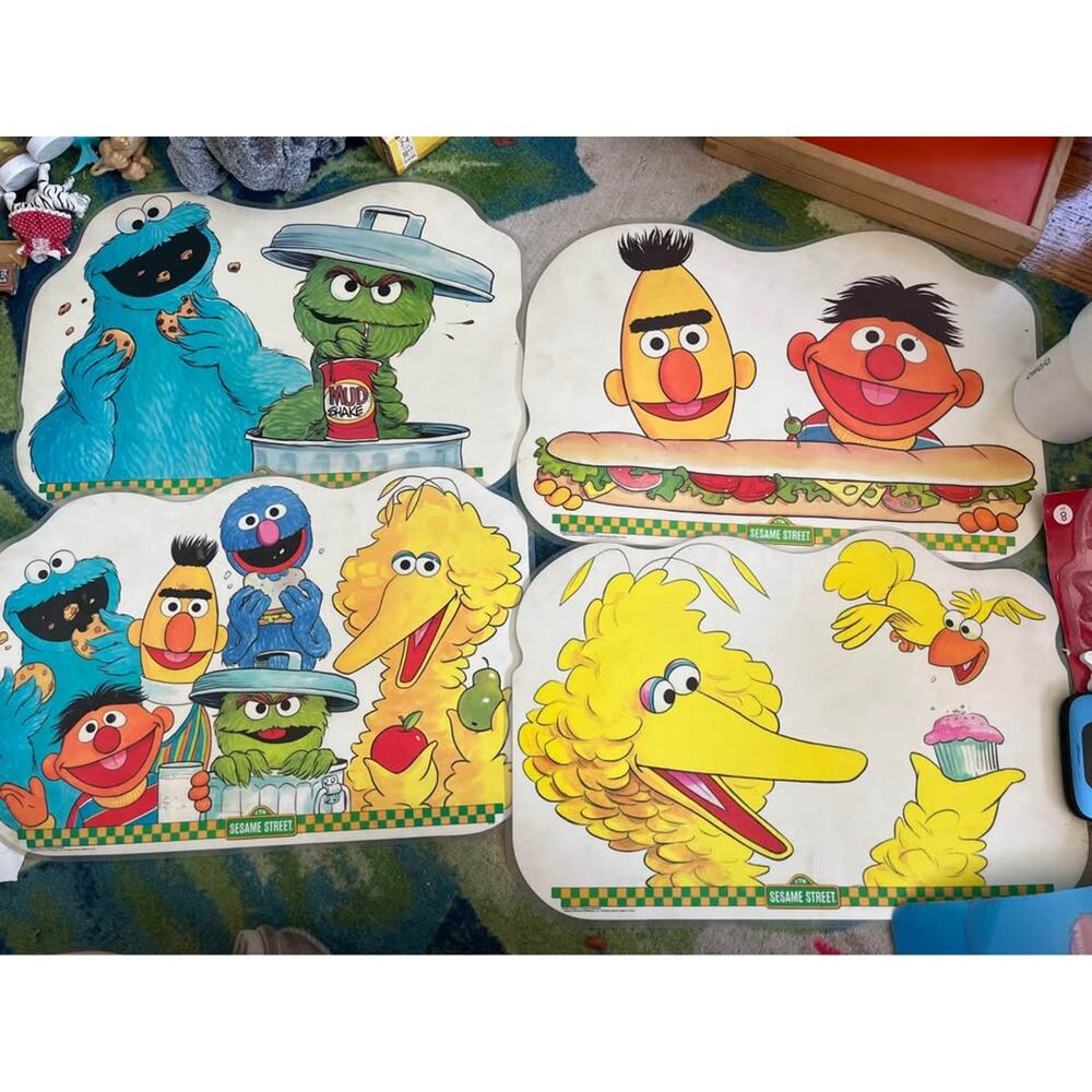 1908s Sesame Street Placemats Vintage HTF